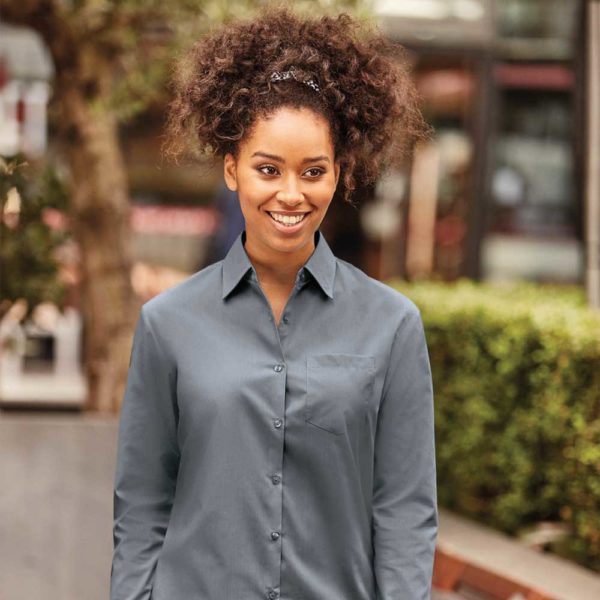 934f ladies short sleeve easy care poplinshirt Cressco