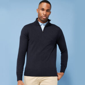 H729 Henbury Zip Neck Sweater