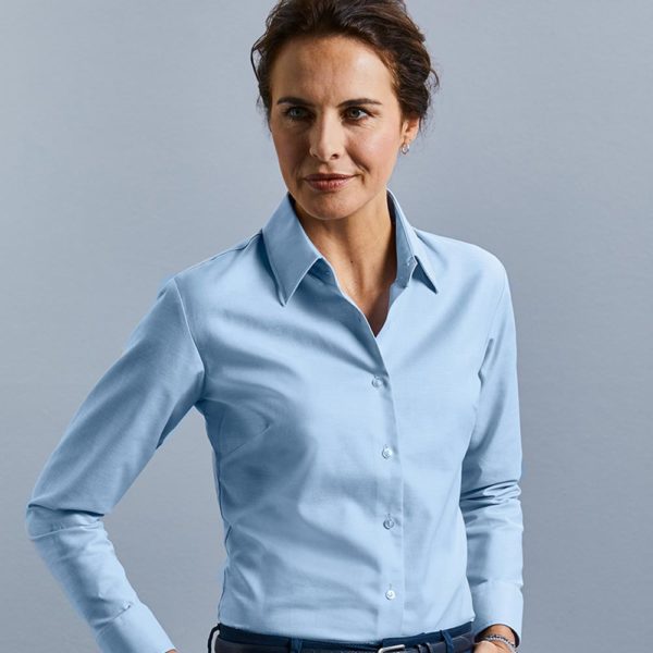 Russell 932F Ladies Long Sleeve Easy Care Oxford Shirt Cressco