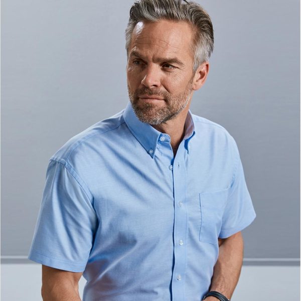 Russell 933M Short Sleeve Easy Care Oxford Shirt Cressco