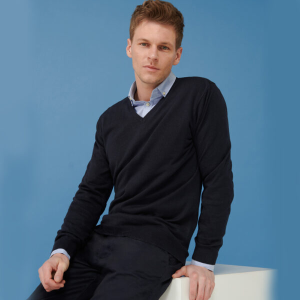 H720 Cotton Acrylic V-Neck Sweater