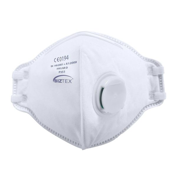 Portwest P351 FFP3 Valved Dolomite Fold Flat Respirator White Cressco