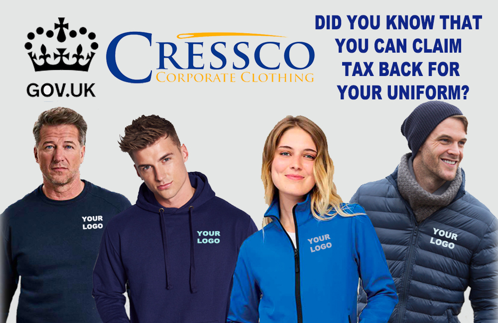 You can claim tax back on your branded workwear Tax Back image Cressco Corporate Clothing You can claim tax back on your branded workwear Tax Back image Cressco Corporate Clothing