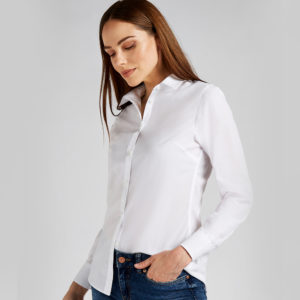 Kustom Kit Ladies Long Sleeve Tailored Poplin Shirt