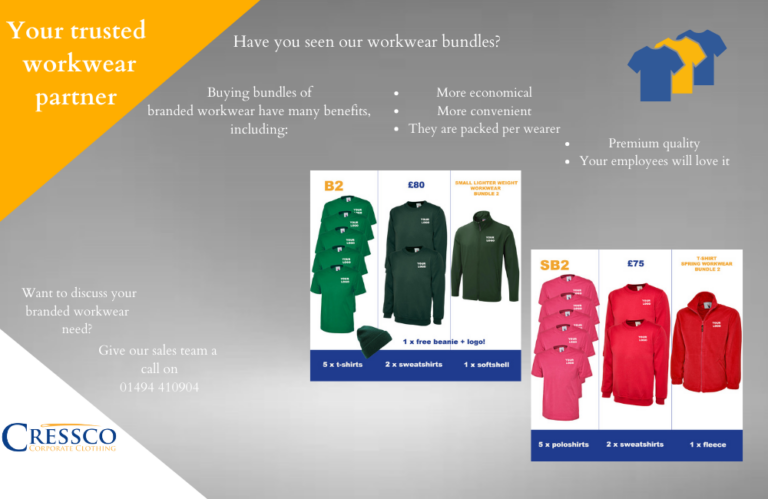 Branded Workwear Bundles from Cressco Corporate Clothing