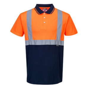 S479ONR Hi Vis Contrast Short Sleeve Polo Shirt Cressco Corporate Clothing